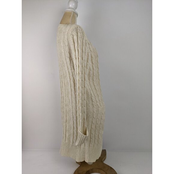 Anthropologie One Girl Who Wisdom Long Knit Cardigan Sweater One Size Cream - Picture 2 of 13